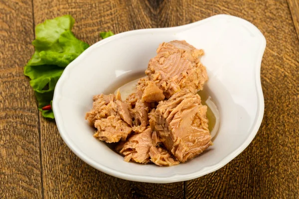 Atum Enlatado Tigela Pronto Para Cozinhar — Fotografia de Stock