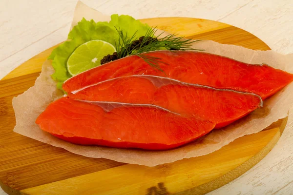 Gezouten Zalm Met Limoen Dille — Stockfoto