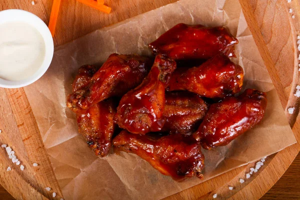 Chicken Wings Bbq Sauce — Stock Photo, Image