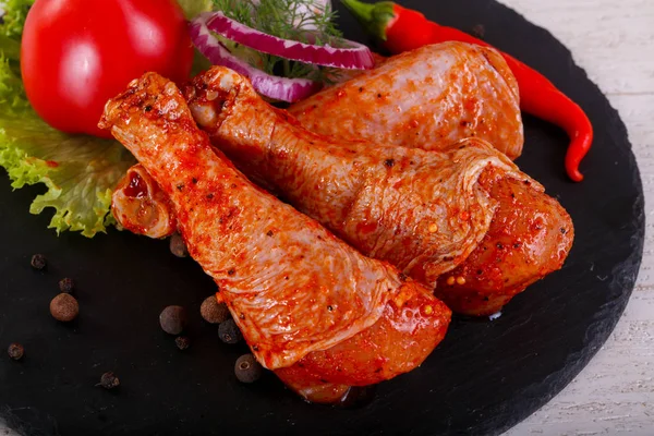 Raw Marinated Chicken Legs Grill Bbq — Stock Photo, Image