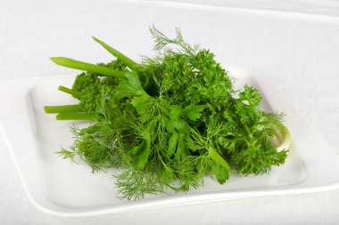 Taze otlar - soğan, dereotu ve maydanoz