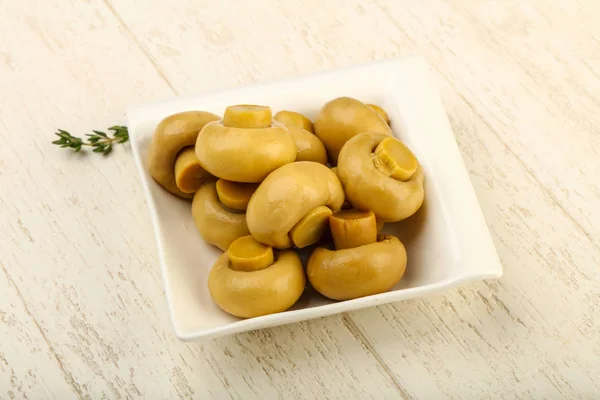 Gemarineerde Champignons Bowl Klaar Voor Het Koken — Stockfoto