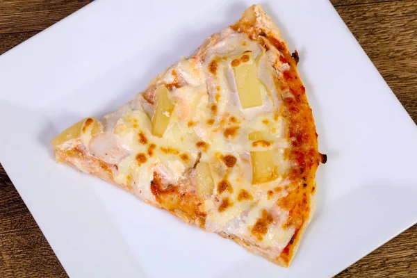 Pineapple pizza with soft cheese