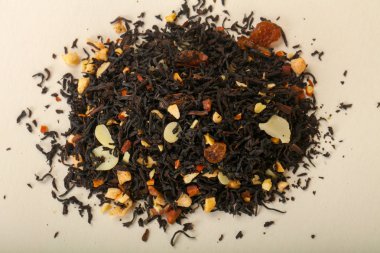 Aroma çay yığın meyve, meyveler ve otlar ile