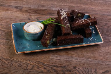 Garlick ekmek snack bira için