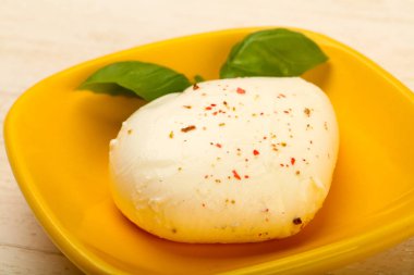 Fesleğen yaprakları ile Mozzarella peyniri