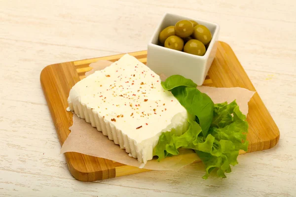 Formaggio Feta Con Olive — Foto Stock