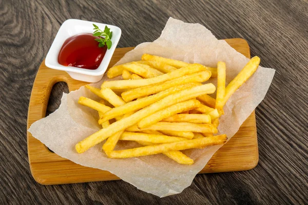 Frietjes Met Tomatenketchup — Stockfoto