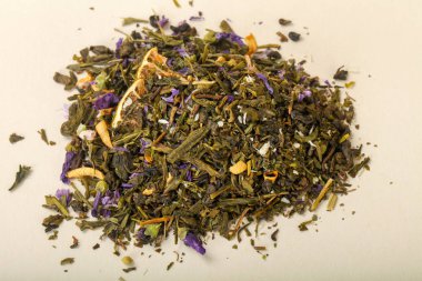 Aroma çay yığın meyve, meyveler ve otlar ile