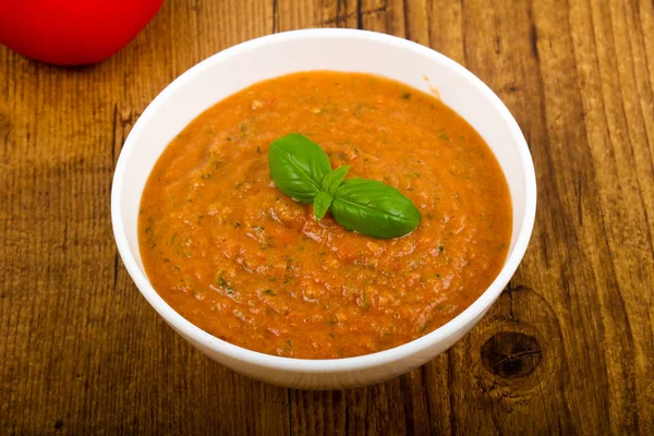Cold Tomato Soup Gazpacho — Stock Photo, Image