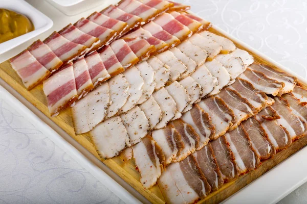 Plate with pork fat mix — Stock Image Plate Pork Fat Mix Royalty Free Stock Images