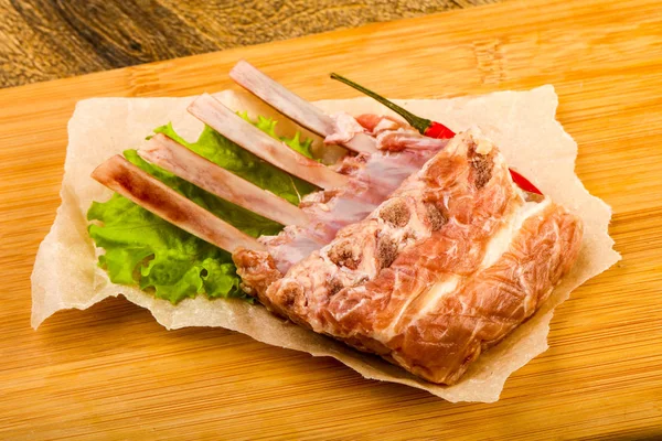 Raw Lamb Ribs Pepper Ready Cooking — Stock Photo, Image