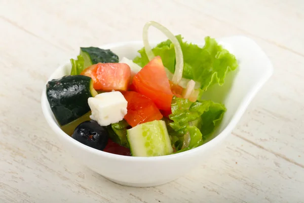 Griechischer Salat Mit Oliven Und Feta — Stockfoto