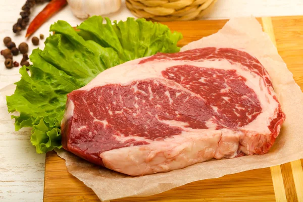 Rib Eye Rauwe Biefstuk Klaar Koken — Stockfoto