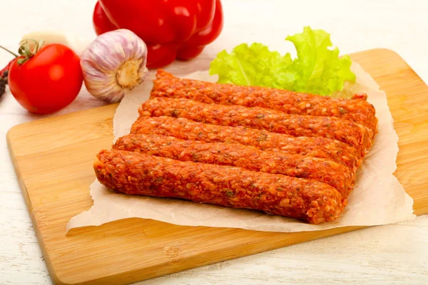 Raw Beef Sausages Grill — Stock Photo, Image