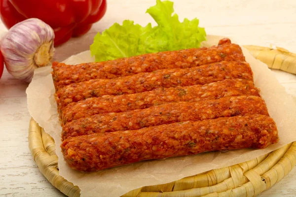 Raw Beef Sausages Grill — Stock Photo, Image