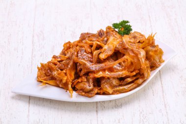 Lezzetli domuz kulakları plaka snack