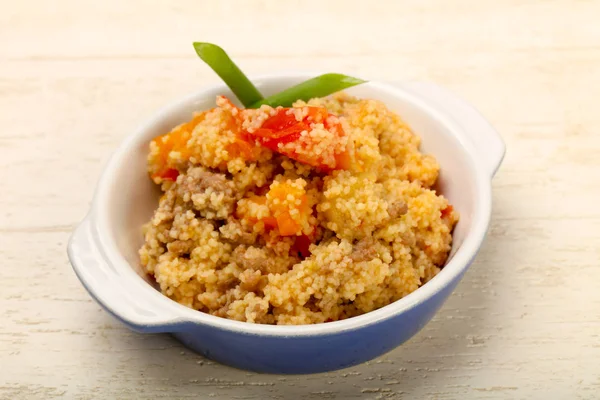 Cuscus Carne Legume — Fotografie, imagine de stoc