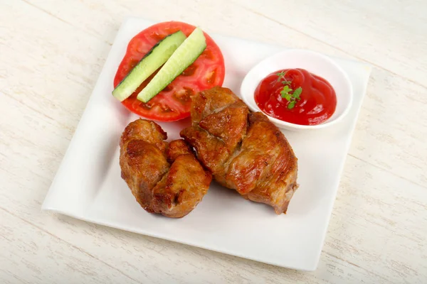 Hot Juycy Dan Lezat Pork Bbq — Stok Foto