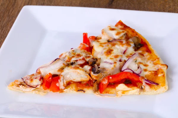 Pizza Wołowiny Sera Cebuli — Zdjęcie stockowe
