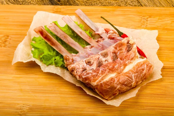 Raw Lamb Ribs Pepper Ready Cooking — Stock Photo, Image