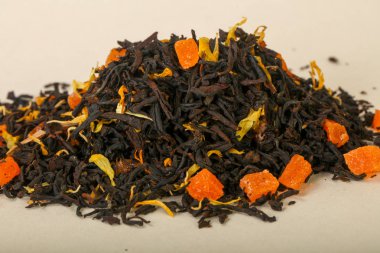 Aroma çay yığın meyve, meyveler ve otlar ile