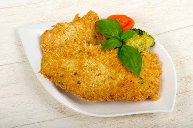 Susam ve haşlanmış sebzeler ile tavuk