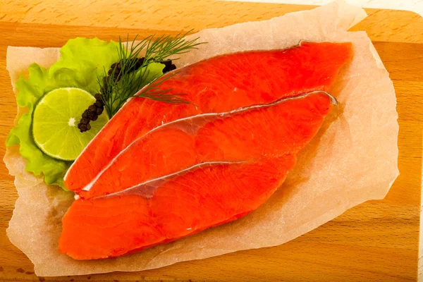 Salted Salmon Lime Dill — Stock Photo, Image