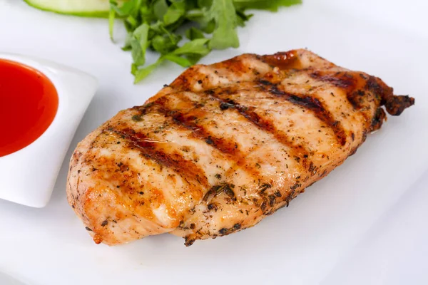 Grilled Chicken Breast Sauce — Stock Photo, Image