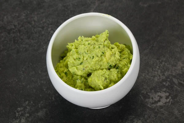 Avokádó guacamole szósz chili paprika — Stock Fotó