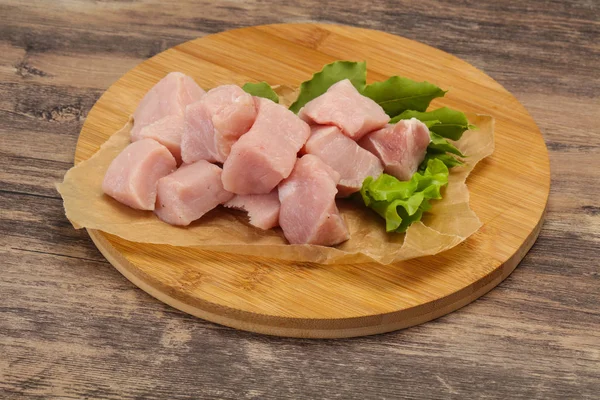 Raw fresh pork meat cube