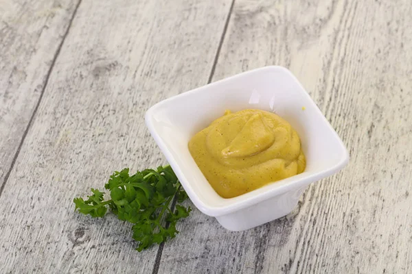 Mustard sauce in the bowl — Stock Photo, Image