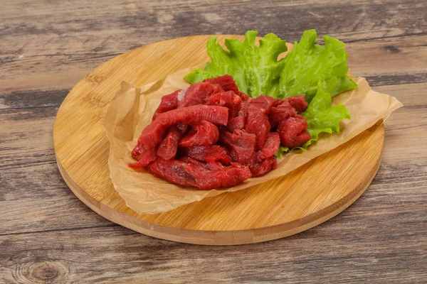 Raw beef meat sliced for cooking — Stock Photo, Image