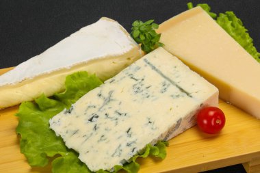 Peynir üçgen karışımı - gorgonzola, brie, parmesan