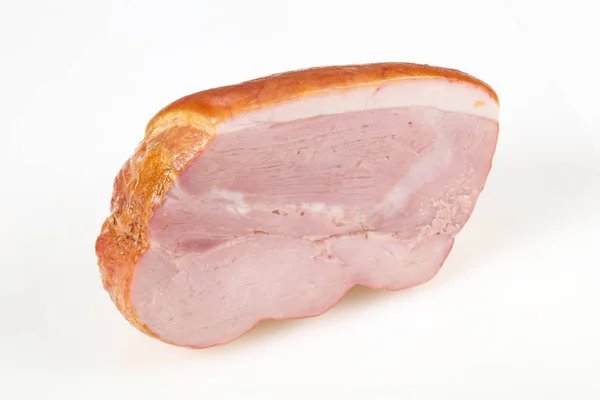Carne de cerdo ahumada sobre fondo blanco —  Fotos de Stock