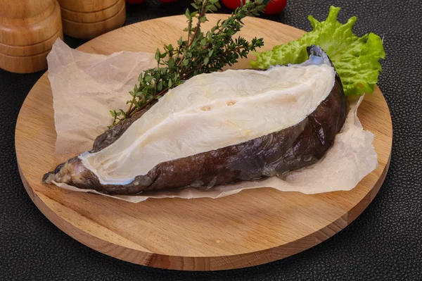 Nyers Farkashal-steak — Stock Fotó
