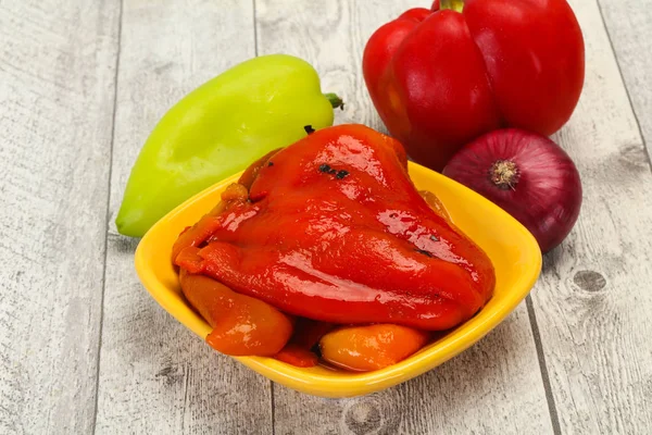 Marinated baked red bell pepper — Stock Photo, Image