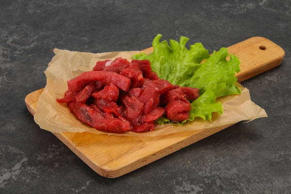 Raw beef meat sliced for cooking — Stock Photo, Image