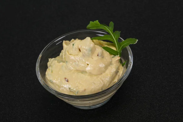 Przekąska Hummus z oliwą z oliwek — Zdjęcie stockowe