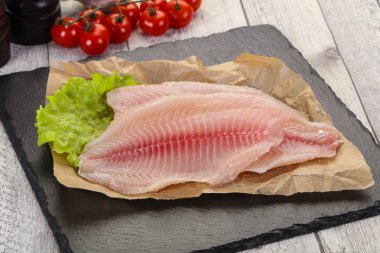 Raw tilapia fish clipart