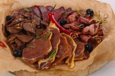 Bira için et snack plaka