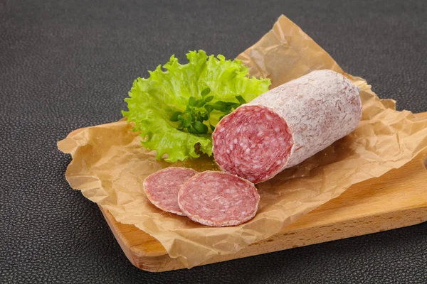 Italian dry Saliami pork sausage — Stock Photo, Image