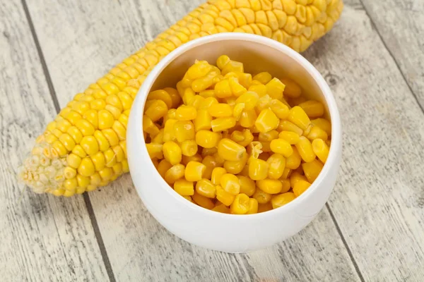 Young corn seeds in the bowl — Stock Photo, Image