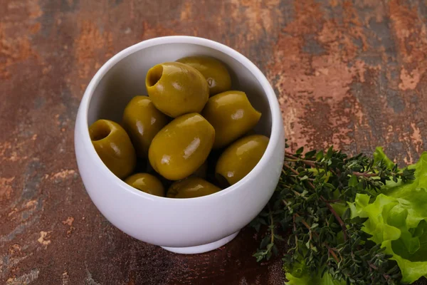 Olive verdi grandi — Foto Stock