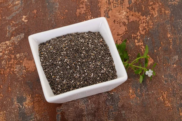 Dietary Chia seeds in the bowl — Stock Photo, Image