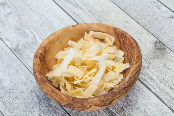 Coconut dry chips in the bowl — Stock Photo, Image