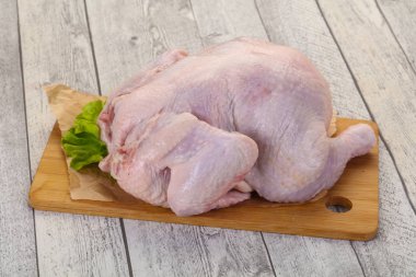 çiğ tavuk yemek için hazır