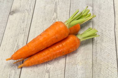 Üç Genç taze olgun havuç