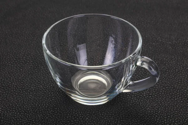 Tazza Vetro Vuoto Sfondo Nero — Foto Stock