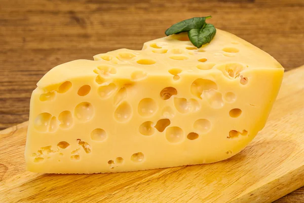 Maasdam Cheese Dairy Yellow Triangle Holes — Stock Photo, Image